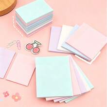 4pcs Back To School Season Pearlescent Matte Macaron Sticky Notes, Size 7.6*10.1cm, Semi-Transparent Matte Paper, Suitable For Students To Mark Key Points In Class, Book Page Dividers And Notes, Office Document Annotations And Messages, Meeting Key Points Recording. Also Can Be Used For Planner Decoration DIY, Checklist Memo, Material Indexing. Can Be Stuck On Books, Desktops, Folders, Daily Use For Study And Office, Memo Marking Stationery - A - View 4