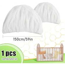 Moustiquaire Poussette Universelle, Capote Cosy pour Moustiquaire Lit Bébé, Protection Anti Insectes pour Landau, Lit Parapluie - blanc - Voir 2