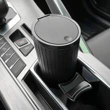 1 Car Trash Can With 15 Trash Bags, Round Trash Can With Lid, Waterproof Storage Bin For Car, Car Center Console Cup-Shaped Trash Can - Car Trash Can - View 6