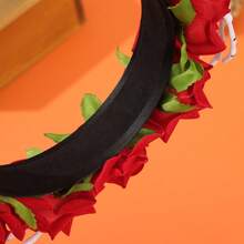 2pcs/1pc Halloween Rose Skeleton Hand Headband, Gothic Black & Red Floral Skeleton Hand Day Of The Dead Women's Party Cosplay Hair Accessory - Multicolor - View 7