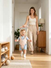 Grow-With-Me Baby Walking Harness All Seasons Adjustable Straps Breathable Mesh Anti-Fall Toddler Walking Assistant Stand Training Belt - Baby Pink - View 5
