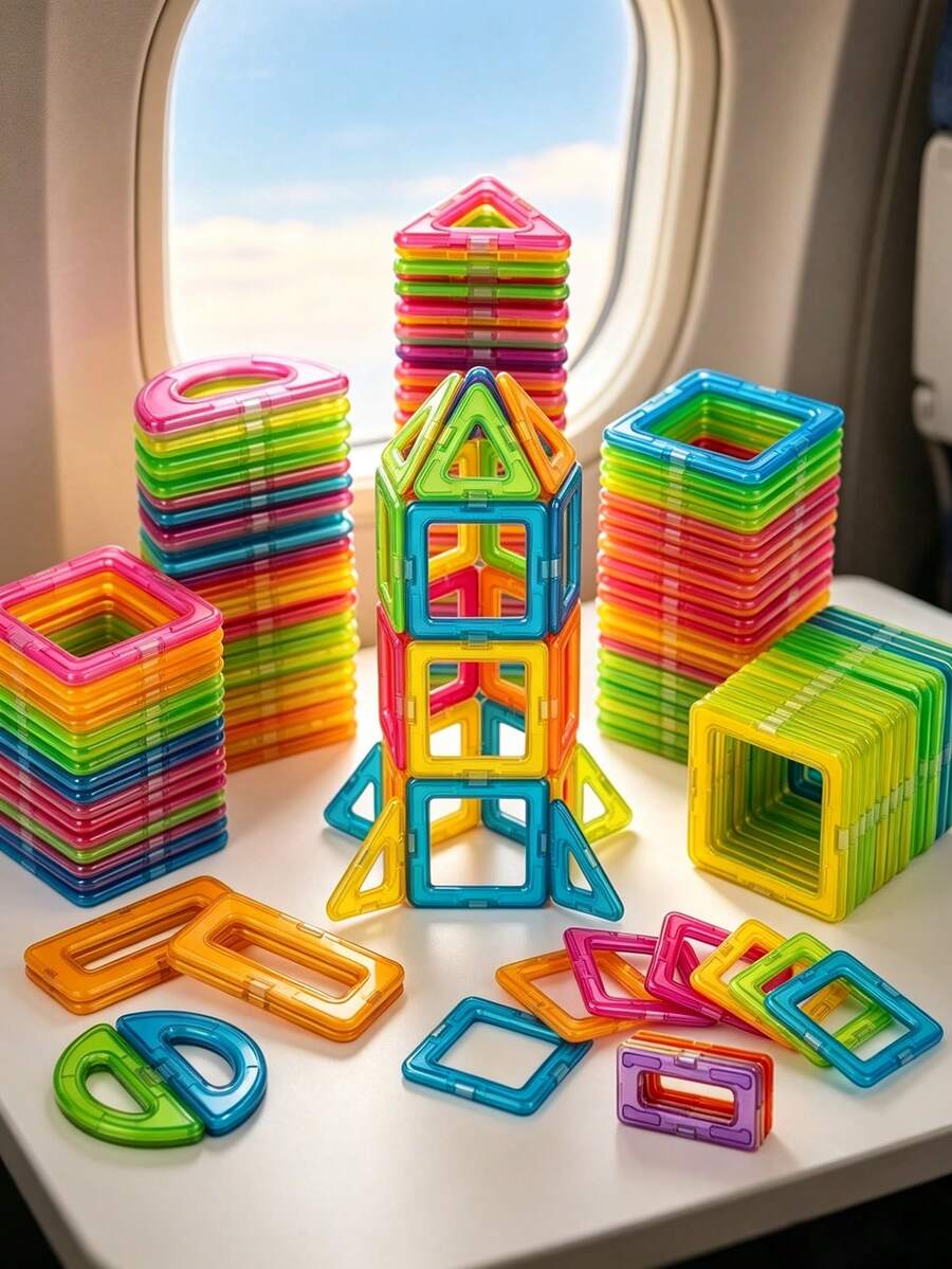 30pcs/50pcs/90pcs/140pcs Kids Magnetic Toy Set, STEM Educational Puzzle Toy, Interactive Sensory Building Blocks, Sturdy And Durable Structure, Holiday And Birthday Gift For Children, Random Color