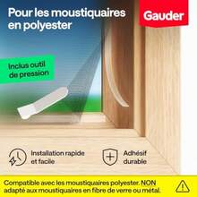 Bande auto-agrippante adhésive, moustiquaire fenêtre (12 m) | Fixation forte, ruban adhésif transparent en polyester pour filet - couleur comme sur la photo - Voir 2