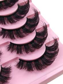 10 Pairs Natural False Eyelashes Thick 3D Fluffy Multi-Layer D Curl Russian Style Enlarged False Eyelash Volume Reusable Cat Eye Lashes Suitable For Travel Essential Fake Eyelashes Strip Lashes - View 5