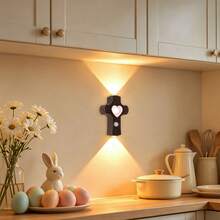 LED Jesus Cross Wall Light, Home Decor Cross-Shaped Wall Lamp, Rechargeable Magnetic Motion Sensor Wall Light, 3 Colors Dimmable, Battery-Powered, Suitable For Halloween, Christmas, Thanksgiving, Wedding Birthday Party Signs, Easter Decorations - Multicolor - View 10