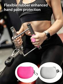 Non-Slip Rubber Fitness Grip - Sweat-Proof Palm Pad, Suitable For Weightlifting, Deadlifts, Pull-Ups And Barbell Training | Ergonomic Hand Protection Design With Zipper Storage Bag, Portable Fitness Accessory, Suitable For Home And Gym Training - Multicolor - View 2
