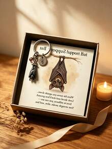 1pc Bat Shaped Inspirational Keychain Set, Suitable For Encouragement, Party Favors Or Holiday Gifts, Applicable For Birthday Parties And Various Occasions - Multicolor - View 2