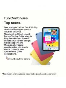 Apple iPad (第 11 代) 2025 年新款 Liquid 視網膜顯示器 1200 萬像素後置相機 配 USB-C 接口 11 吋 WLAN 版 A16 晶片 - 彩色 - 查看 4
