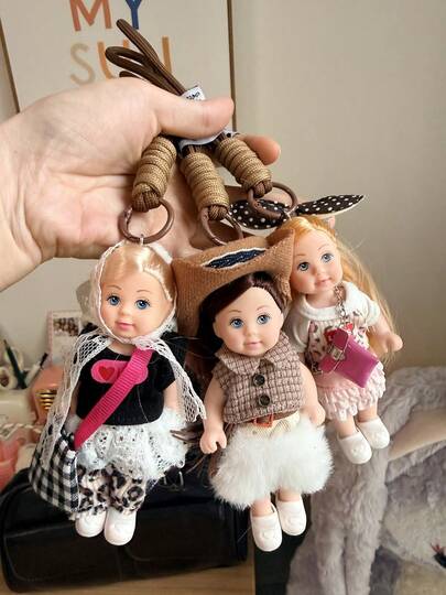 1pc [Fashion Girl Series] Soft Keychain Bag Charm DIY Accessory Decoration Gift