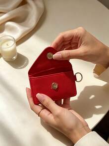 Armani 紅色化妝包 壓紋 Logo 拉鍊開合 大容量旅行化妝收納包 附手柄 女款美妝收納禮品 ARMANI‑GIFT‑77 - 紅色 - 查看 5