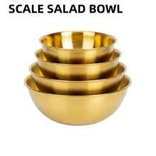 3/4pcs Stainless Steel Graduated Salad Bowl, Stackable Mixing Bowl, Household Baking And Cooking Bowl, Easy To Clean, Outdoor Food Preparation Tool, Simple And Stylish High-End Kitchenware - Multicolor - View 2