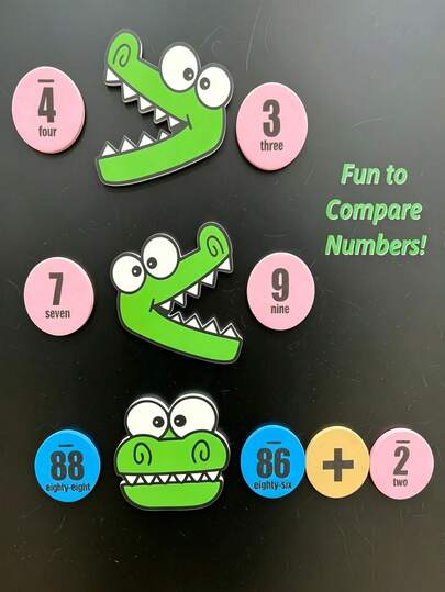 2pcs Magnetic Math Teaching Stickers, Greater Than Less Than Equal To Symbols Magnetic Tiles, Elementary School Arithmetic Interactive Classroom Game Teaching Tools, Early Education Cognitive Wall Stickers, Back To School Season