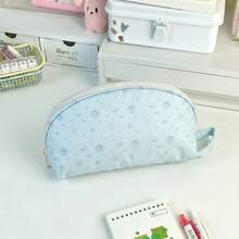 Ins女孩貝殼造型鉛筆袋，溫柔印花大容量手持學生文具袋，雙用途化妝收納包 - 多色 - 查看 8