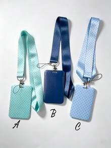 1 Set Fashionable Wave Pattern Dot Print Card Holder Pendant, Bag Charm, Key Chain, Wallet, Business Bank Credit Card Holder For Men And Women - Multicolor - View 1