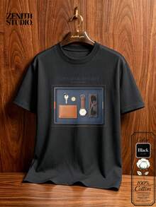 Men T-Shirts - 黑色 - 查看 2