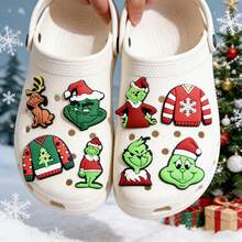The Grinch Juego de 10 piezas de decoración de zapatos con personajes, clips decorativos para bolsos y uso diario - Ver 1