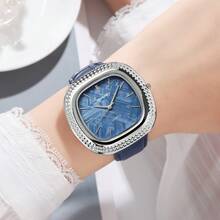 SKMEI 2732 Jam Tangan Quartz Mewah Elegan dengan Dial Persegi, Tali Kulit, Gesper Stainless Steel, Lebar 20mm, Desain Analog Sederhana untuk Penggunaan Sehari-hari - Satu-Ukuran - View 7