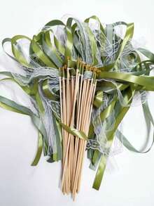 10/20pcs Ribbon Magic Wands With 3 Layers Of Ribbon And Gold Bells, Party Favors, Ribbon Sticks, Fairy Magic Wands, Wedding Decoration - Ribbon Stick - View 6