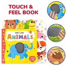 Touch And Feel Book Montessori Sensory Toddler Toy Early Education Montessori Learning Toy Interactive Animal Cognition Book Birthday Gift - Multicolor - View 8