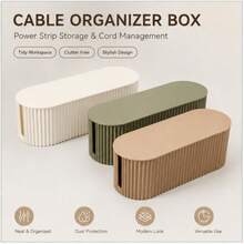 1Pc Modern Cable Management Box Plastic Wire Organizer Hider For Power Strip Charger Cord Desktop Cable Storage Holder Home Office Supplies 3 Colors Optional - A - View 1