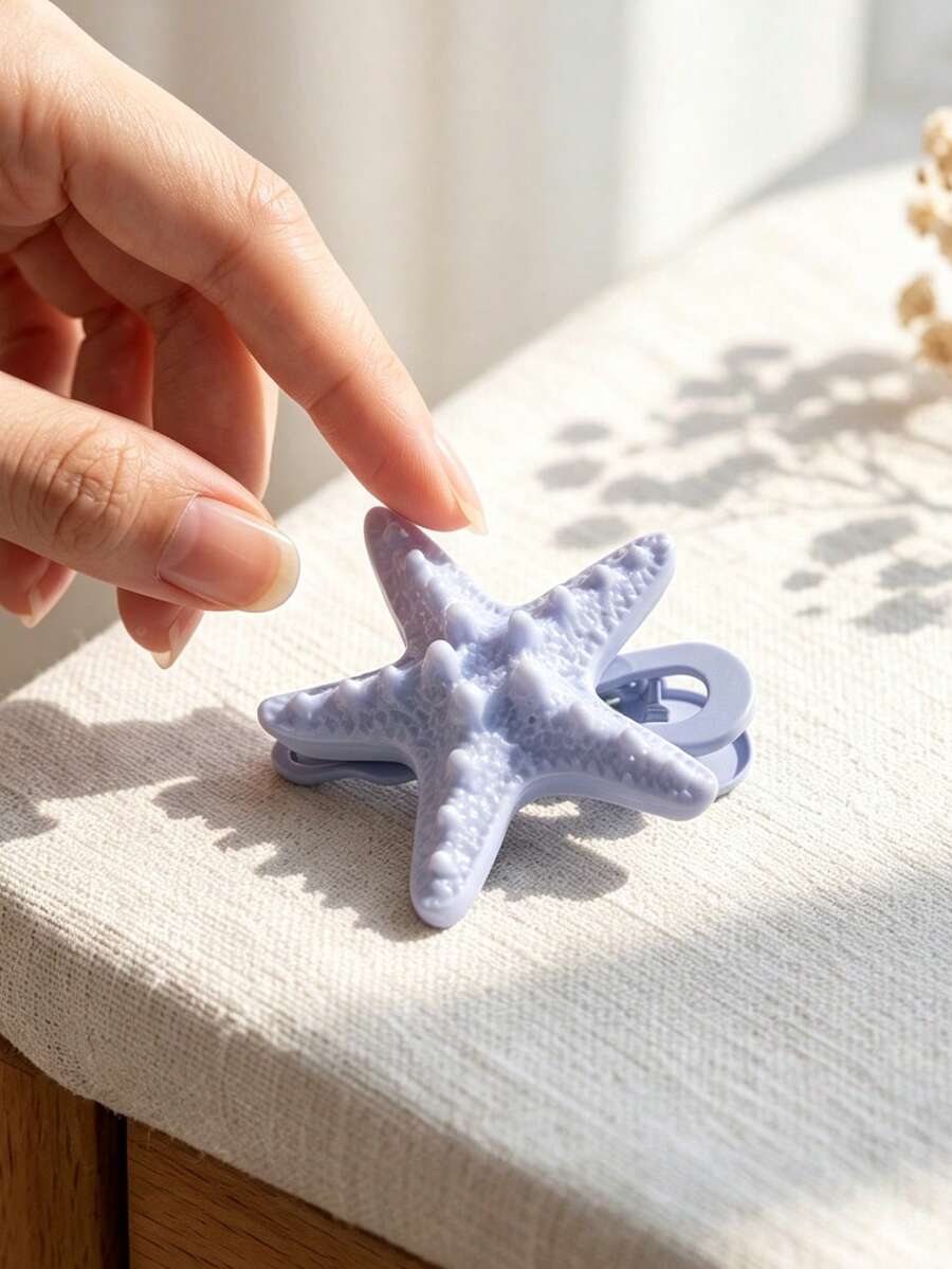 Highly Attractive Creative Starfish Duckbill Hair Clip, Fresh Seaside Style Side Clip, Girl's Bangs & Loose Hair Clip, Summer Updo Minimalist Decorative Hair Accessory - Multicolor - View 1