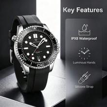 GAVEN DENTON Luxury Classic Men's Quartz Watch, Waterproof Calendar Luminous Multifunction Automatic Wristwatch, Comes With Gift Box, Ideal Choice For Personal Wear And Gifting - Multicolor - View 4