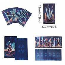 12x7cm Reverse Pupil Tarot, 78 English Cards With Instruction Manual, Suitable For Tarot Oracle Card Enthusiasts, Fans Gift, Christmas Birthday Gift, Party Gathering Divination Card Game - Blue - View 10