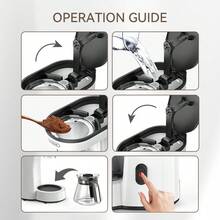 HiBREW H12 3-In-1 Drip Coffee Maker, Anti-Drip, Easy To Clean, Smart Constant Temperature, Auto Shut-Off, Removable Filter, 0.75L Capacity - EU F Type Plug(220-240V) - View 10