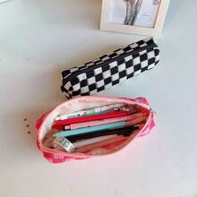 Knitted Pencil Case Korean Style INS Checkerboard Office Highly Attractive Stationery Box Minimalist Pencil Pouch - Multicolor - View 4