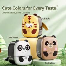 1pc Animal Shaped Pencil Sharpener Panda Cartoon Hand Crank Pencil Sharpener Cute Tiger Hand Crank Pencil Sharpener Random Color Suitable For Office Use - Multiple Colors and Random Styles - View 2