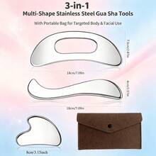 2‑4‑Piece Stainless Steel Gua Sha Scraping Tool Set, Manual Body Massage Tool - Multicolor - View 2