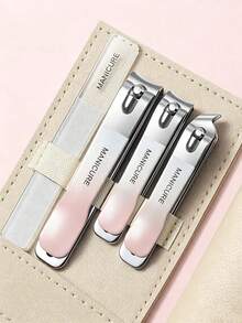 5pcs/Set - Professional High Carbon Steel Precision Nail & Toe Clipper Set, Includes Nail Clippers, Nail Files And Ear Pick, With Leather Portable Storage Case, Home Beauty Care Set, Travel Friendly Box, Fashion Design, Premium Precision Nail Clipper Leather Set - Nail Clipper Set - View 9