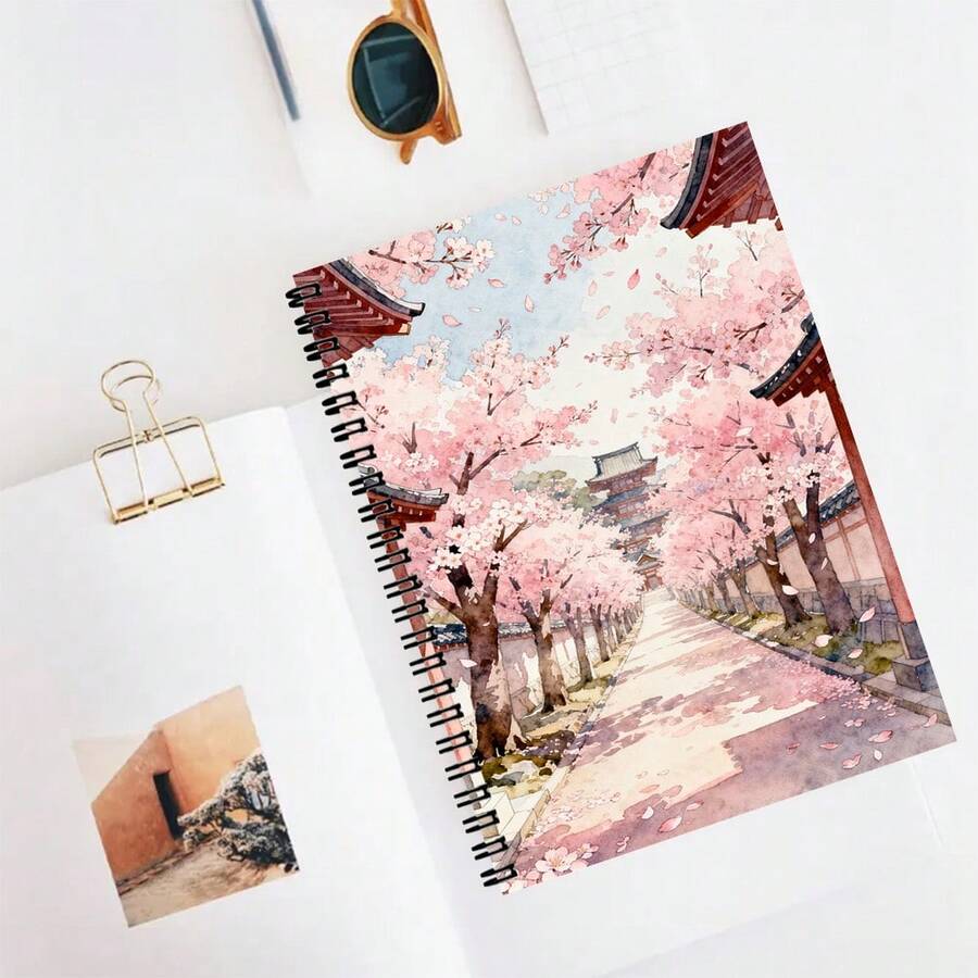 1pc Japanese Style A5 Lined Notebook, Back To School, Student Learning Office Notes, Daily Home Notes, Portable Notebook - A5 lined - View 1