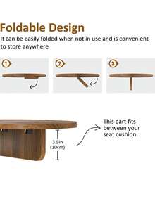 1 buah Nampan Sofa Kayu, Meja Sandaran Tangan Lipat, Nampan Kombinasi Oval Tanpa Sandaran Tangan, Rak Meja Celah - MultiWarna - View 6