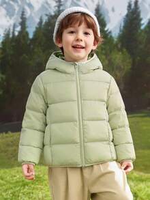 Balabala Parent‑Kid Matching Kids Down Jacket Cozy Warm Winter Outerwear For Boys & Girls - Green Tone - View 3
