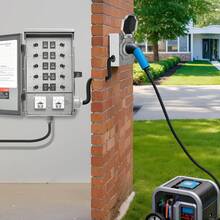 Manual Transfer Switch, 50-Amp 10-Circuit, Prewired Generator Transfer Switch Kit With CS6375 Plug Power Inlet Box, Double-Throw Switch, NEMA 3R, Mechanical Watt Meter, For 12500W Generators - 50A 10-circuit - View 9