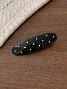2pcs/1pc Women's 2.17 Inch/5.5cm Polka Dot Water Drop Glossy Lightweight Plastic Hair Clips, Minimalist Elegant Side Bang Hair Clips, Suitable For Daily Wear - Multicolor - View 11