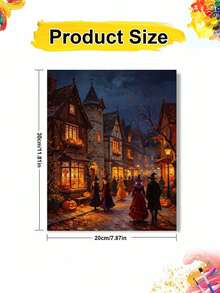 Halloween Street DIY Digital Oil Painting, Canvas Art For Beginners, Paint By Numbers Kit For Adults, Home Wall Decor, Halloween Gifts. - Sets - View 9