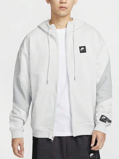Nike Men's Comfortable Warm Hooded Zip-Up Windproof Fleece Sports Casual Sweatshirt Jacket