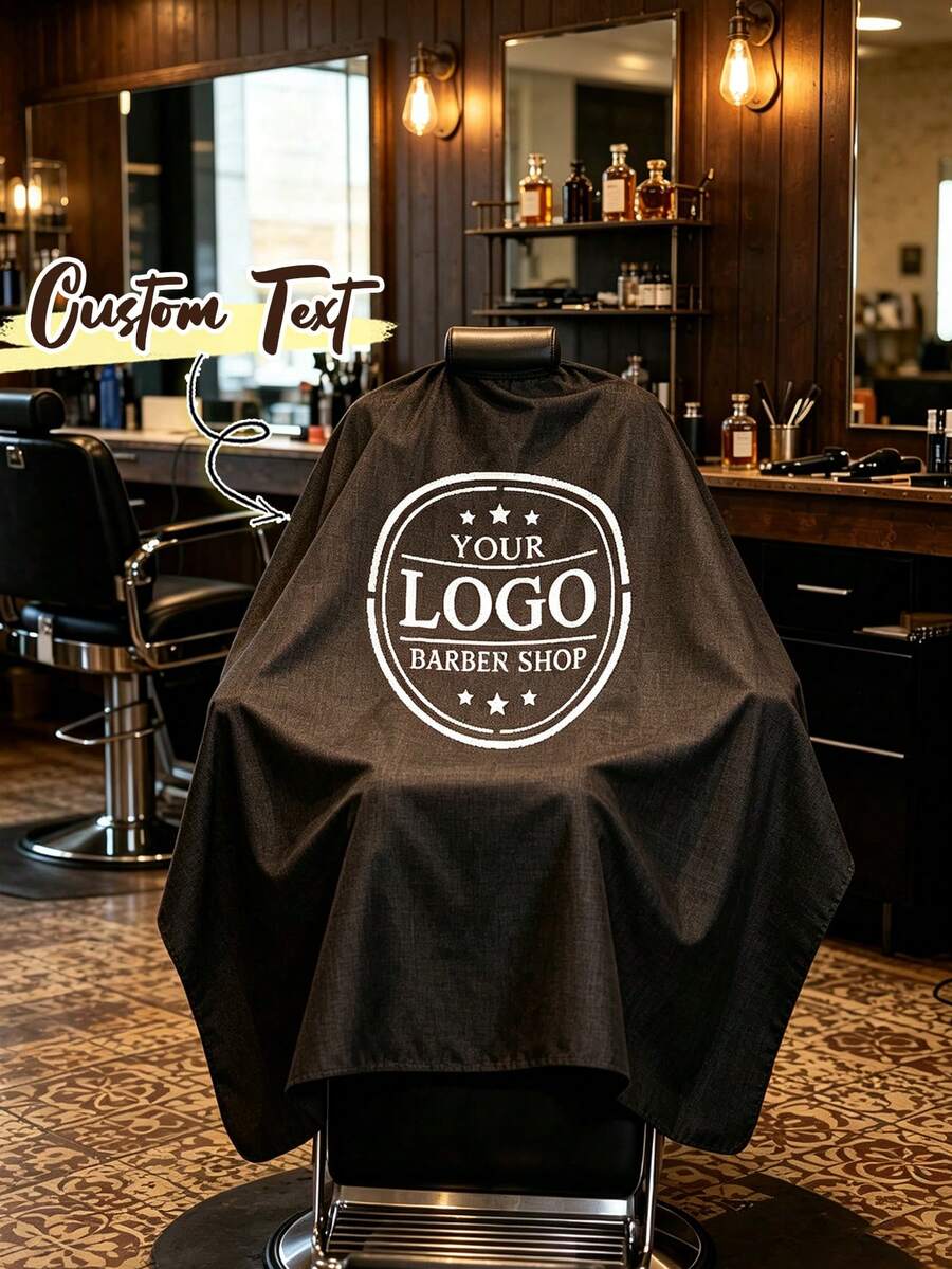 Customized Hairdressing Apron, Customized Hairdressing Cape, Personalized Hairdressing Cape With Logo, Can Print Hair Salon Logo Pattern And Text, Professional Durable Lightweight Breathable Neutral Home Salon Apron, Customized Hair Salon Home Salon Customer Cape - Multicolor - View 1