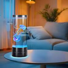1 buah Lampu Akuarium Ubur-ubur Berubah Warna Tanpa Suara, 7 Mode Cahaya, Basis Bercahaya Bertenaga USB, Dekorasi Rumah Meja Kamar Tidur, Lampu Cahaya Lembut Mengapung, Hadiah Liburan - View 8