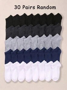 30/15/9//1 Pair Random Solid Color Sports Casual Short Socks, Comfortable And Breathable, Versatile For Sports, Autumn Toddler Girls Clothing Socks - Multicolor - View 16