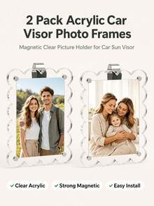 1/2 buah Klip Foto Pelindung Matahari Mobil Bingkai Foto Magnetik Klip Foto Mobil Magnet Kuat Magnet Kulkas Klip Mudah Desain Tepi Bergelombang Hadiah Pengemudi yang Bijaksana Hadiah Liburan Natal yang Ideal - Beraneka warna - View 3