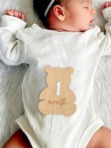 Wooden Double-Sided Milestone Sign Set, Interchangeable Milestone Card Set, Double-Sided Baby Milestone Birth Announcement Board, Newborn 1-12 Months Photo Props, Newborn Welcome Sign - Multicolor - View 10