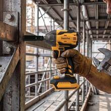 SuperPan Rechargeable Electric Tool Brushless Impact Wrench 20V 3-Speed Forward + 2-Speed Reverse Suitable For M6-M16 Bolts Industrial Grade Home Multifunctional Electric Wrench Car Repair / Woodworking / Scaffolding / Installation All-In-One Machine (Bare Tool - Battery Not Included) - Yellow - View 6