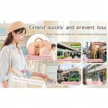 Pass Holder With Retractable Reel, Zipper Coin Purse, Transparent Window, IC Card Holder (, PASMO, Etc.), With Shoulder Strap, Retractable Reel, Coin Purse, Card Holder, Key Holder, Can Be Attached To Bag, Convenient For Quick Passage Through Turnstiles, Commuting, School, Fashion, Unisex - Multicolor - View 11