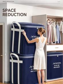 Foldable Clothes Storage Bag, Large Capacity Quilt Blanket Organizer Bin With Reinforced Handles & Zipper, Waterproof Dustproof Fabric Storage Container, Stackable Closet Organizer For Seasonal Clothing, Bedding, Comforters - Multicolor - View 5