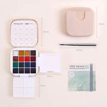 Languo 16-Color Portable Watercolor Set, Solid Watercolor Paint Set With Built-In Palette And Brushes, Compact Travel Painting Kit, Suitable For Sketching, Journaling And Art Practice Art Supplies - Sets - View 18
