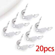 20pcs 18K Silvery Plated Crimp Beads Wire Guardians Clamshell Bead Tips Knot Covers End Caps For DIY Bracelet Necklace Jewelry Making Findings - Silver - View 18