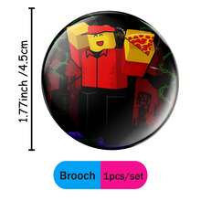 7pcs Roblox Theme Enamel Brooch Set, Round 4.5cm Eerie Badge, Gothic Skull & Horror Character Design, Durable Clasp, Suitable For Halloween Party, Cosplay, Backpack, Jacket, Bag Decoration, Horror Fan Gift - A - View 15